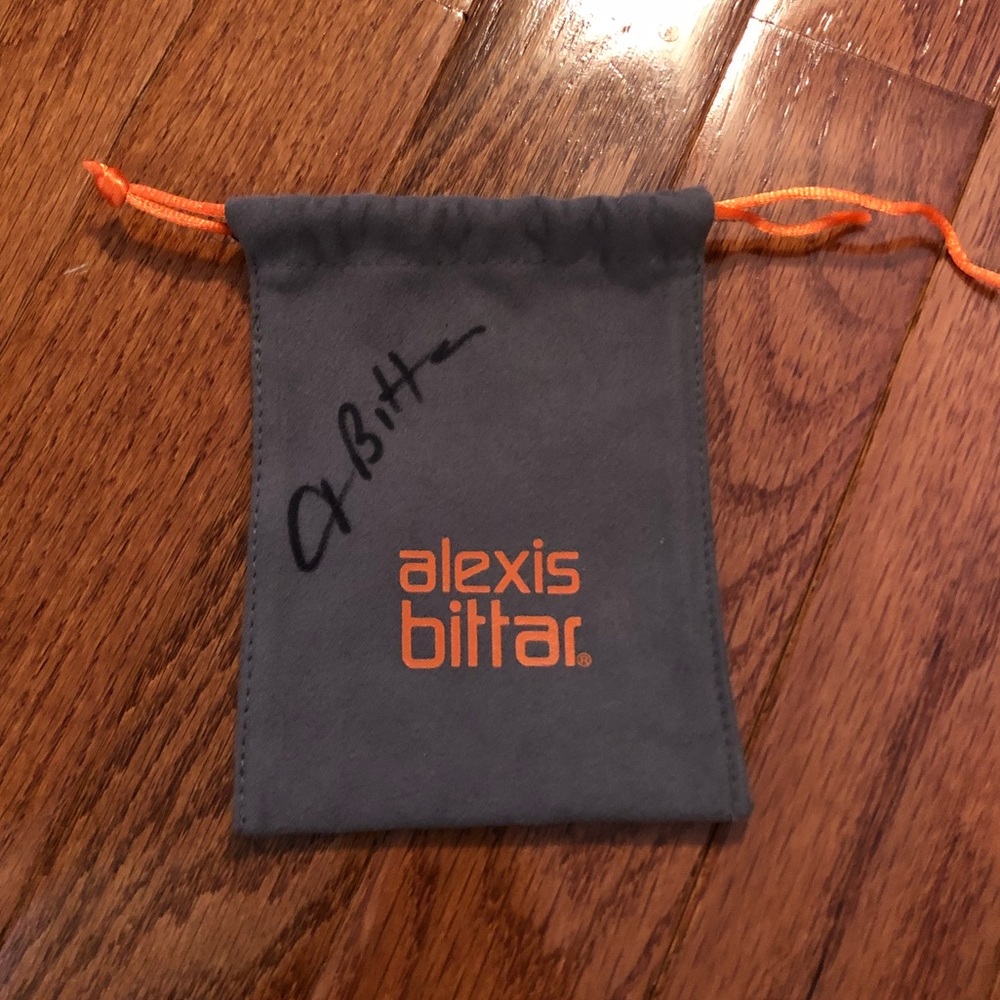 Autographed Alexis Bittar jewelry pouch